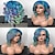 cheap Synthetic Trendy Wigs-Mixed Color Wigs for Women Synthetic Wig Curly Wavy Short Bob Wig  White Rainbow Synthetic Hair 14 Inch  Cosplay Creative Party Mixed Colored Wigs Colorful Wigs Pride Outfits