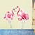 abordables Autocollants muraux décoratifs-Stickers muraux intéressant flamant rose bricolage amovible vinyle fleurs vigne murale décalcomanie art stikers pour salon décoration murale 48x58cm