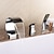 billige Badekraner-badekar kran - moderne krom romersk badekar keramisk ventil badekar dusj blandebatterier / messing / enkelt håndtak tre hull
