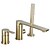 cheap Bathtub Faucets-Brass Bathtub Faucet,Contemporary Nickel Brushed Roman Tub Ceramic Valve Single Handle Three Holes Bath Shower Mixer Taps with Hot and Cold Switch
