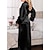 cheap Women&#039;s Robes-Women&#039;s Pajamas Robes Gown Bathrobes Nighty 1 PCS Pure Color Simple Casual Comfort Party Home Wedding Party Satin Gift Deep V Long Sleeve Lace up Cut Out Belt Included Spring Summer Black Fuchsia