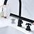 abordables Grifería para bañera-grifo de la bañera - grifos mezcladores de ducha de baño con válvula de latón cepillado de níquel contemporáneo / dos manijas cuatro agujeros