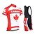 cheap Men&#039;s Clothing Sets-21Grams® Men&#039;s Short Sleeve Cycling Jersey with Bib Shorts Summer Spandex Polyester Red / White Canada Funny Bike Clothing Suit UV Resistant 3D Pad Breathable Quick Dry Reflective Strips Sports Canada
