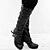 cheap Women&#039;s Boots-Women&#039;s Boots Daily Solid Colored Knee High Boots Chunky Heel Round Toe Classic Minimalism PU Buckle Black Army Green