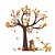 cheap Decorative Wall Stickers-Forest Tree Animals wall stickers for kids room Monkey owl Jungle wild Wall Decal Baby Nursery Bedroom Decor Poster Mural 100X100cm Wall Stickers for bedroom living room