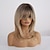 cheap Black &amp; African Wigs-Synthetic Wig kinky Straight With Bangs Wig Long Light Blonde Synthetic Hair 20 inch Women&#039;s Fashionable Design Comfortable Black Ombre Blonde