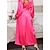 cheap Women&#039;s Robes-Women&#039;s Pajamas Robes Gown Bathrobes Nighty 1 PCS Pure Color Simple Casual Comfort Party Home Wedding Party Satin Gift Deep V Long Sleeve Lace up Cut Out Belt Included Spring Summer Black Fuchsia
