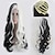 cheap Costume Wigs-Synthetic Wig Curly kinky Straight Asymmetrical Wig Long Black / White Synthetic Hair 27 inch Women‘s Black White Halloween Wig
