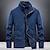 cheap Men&#039;s Active Outerwear-Men&#039;s Hiking Fleece Jacket Windbreaker Polar Fleece Winter Outdoor Solid Color Thermal Warm Windproof Lightweight Stand Collar Outerwear Trench Coat Top Single Slider Hunting Fishing Climbing Blue