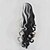 halpa Räätälöidyt peruukit-synteettinen peruukki kihara mutkainen suora epäsymmetrinen peruukki pitkä musta / valkoinen synteettiset hiukset 27 tuumaa naisten mustavalkoinen halloween peruukki