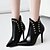 cheap Women&#039;s Boots-Women&#039;s Boots Stiletto Heel Boots Daily Solid Colored Booties Ankle Boots Stiletto Heel Round Toe PU Zipper Wine Black White