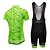 abordables Ensembles de vêtements pour hommes-Malciklo Men&#039;s Cycling Jersey with Bib Shorts Short Sleeve Mountain Bike MTB Road Bike Cycling Black Green Geometic Bike Clothing Suit Breathable Ultraviolet Resistant Quick Dry Back Pocket Sports