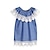 levne Šaty-Děti Dívčí Šaty Jednobarevné Vodní modrá