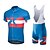 cheap Men&#039;s Clothing Sets-21Grams® Men&#039;s Short Sleeve Cycling Jersey with Bib Shorts Summer Spandex Polyester Blue+White Solid Color Austria National Flag Bike Clothing Suit UV Resistant 3D Pad Breathable Quick Dry Back Pocket