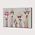 ieftine Picturi cu Animale-pictură în ulei de pepinieră pictată manual pictată manual artă de perete desene animate girafă colorată decorare pentru animale decor pânză laminată pânză fără cadru nestins