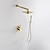 cheap Shower Faucets-Shower Faucet - Brass Rain Shower Head Bathroom Shower System Wall Mount Gold Bathtub Mixer Tap