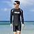 cheap Wetsuits &amp; Diving Suits-Men&#039;s Rashguard Swimsuit Two Piece Swimsuit Elastane Swimwear SPF50 UV Sun Protection Breathable High Elasticity Long Sleeve Swimming Surfing Snorkeling Patchwork Autumn / Fall Spring Summer