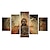 お買い得  人物画 プリント-5パネル壁アートキャンバスプリント絵画アートワーク写真仏教仏家の装飾装飾ストレッチフレーム/ロール