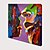 abordables Peintures Abstraites-Peinture à l&#039;huile Hang-peint Peint à la main Carré Abstrait Personnage Moderne Rideau (sans cadre) / Toile roulée