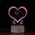 billiga Dekor och nattlampa-hjärtform 3d nattlampa nattlampa kreativ färgbyte med usb-port alla hjärtans dag usb 1 set