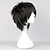 abordables Perruques de déguisement-perruques noires pour hommes cosplay perruque synthétique perruque bouclée asymétrique perruque courte noir cheveux synthétiques 12 pouces hommes moelleux noir