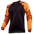 baratos Camisolas masculinas-Homens Camisa para Ciclismo Jersey em declive Camisa da bicicleta da sujeira Manga Longa Ciclismo de Montanha Ciclismo de Estrada Inverno Preto / Laranja Preto + Roxo Escuro Preto Geométrico Moto