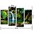 cheap Landscape Prints-4 Panel Wall Art Canvas Prints Painting Artwork Picture Waterfall Lake Home Decoration Décor Stretched Frame / Rolled