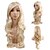 cheap Synthetic Trendy Wigs-Cosplay Costume Wig Synthetic Wig Curly Body Wave Asymmetrical Wig Long Light Blonde Synthetic Hair 34 inch Women‘s Best Quality Blonde