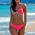 cheap Bikini Sets-Women&#039;s Swimwear Bikini 2 Piece Swimsuit Push Up Color Block Black Fuchsia Red Yellow Halter Bathing Suits New Sexy / Padded Bras