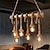 abordables Diseño cluster-6 luces de 80 cm colgante de luz led diseño de grupo madera / bambú cadena de comedor campestre / cable ajustable 110-120v 220-240v