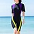 cheap Rash Guards-Women&#039;s Rash Guard Dive Skin Suit UV Sun Protection UPF50+ Breathable Short Sleeve Swimsuit Front Zip Swimming Diving Surfing Snorkeling Patchwork Autumn / Fall Spring Summer / Quick Dry / Quick Dry