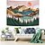 お買い得  風景タペストリー-壁のタペストリーアートの装飾毛布カーテンピクニックテーブルクロスぶら下げ家の寝室のリビングルーム寮の装飾山の森の木日没日の出自然風景