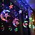 abordables Lumières de décoration du Ramadan-guirlande lumineuse élégante pour réception de mariage, ramadan, eid - 12 pièces lune&amp;amp;étoile, lampe rideau à LED de 2,5 m, mariage&amp;amp;décoration de fête, guirlande lumineuse en néon pour les