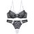 cheap Bras &amp; Bralettes-Women&#039;s Normal Bra &amp; Panty Set Push-up Underwire Bra 3/4 Cup Lace Lace Printing Sexy Spandex White