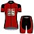 cheap Men&#039;s Clothing Sets-21Grams® Women&#039;s Short Sleeve Cycling Jersey with Shorts Summer Spandex Polyester Black / Red Patchwork Solid Color Bike Clothing Suit 3D Pad Breathable Ultraviolet Resistant Quick Dry Back Pocket
