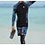 cheap Rash Guard Shirts &amp; Rash Guard Suits-Men&#039;s Rash Guard Rash guard Swimsuit UV Sun Protection UPF50+ Breathable Long Sleeve Diving Suit Swimsuit 3-Piece Front Zip Swimming Diving Surfing Water Sports Painting Summer / Micro-elastic