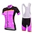 abordables Conjuntos de Ropa de Mujer-Malciklo Mujer Manga Corta Maillot de Ciclismo con Shorts Verde Menta Verde / negro Flores Botánica Bicicleta Camiseta / Maillot Pecheros / Mallas Largas Con Tirantes / Corsario Tirantes Pantalones