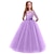 cheap Historical &amp; Vintage Costumes-Princess Satin Party Charm Crystal Boutique Flower Girl Dress Girls&#039; Costume Purple / Red / Blue Vintage Cosplay 3/4 Length Sleeve / Princess Lolita
