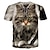 cheap Tops-Kids Girls&#039; Children&#039;s Day T shirt Tee Short Sleeve Gray Cat 3D Print Cat Plaid 3D Animal Active Punk &amp; Gothic Cute