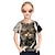cheap Tops-Kids Girls&#039; Children&#039;s Day T shirt Tee Short Sleeve Gray Cat 3D Print Cat Plaid 3D Animal Active Punk &amp; Gothic Cute