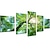 abordables Impresiones Botánicas-5 paneles de arte de pared, impresiones en lienzo, carteles, pintura, obra de arte, imagen, bosque verde, sol, decoración moderna para el hogar, lienzo enrollado con marco estirado