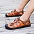 ieftine Încălțăminte manuală pentru bărbați-Bărbați Sandale Sandale din piele Sandale Pescar Sandale Confort Pantofi lucrați manual Plimbare Casual În aer liber Zilnic Piele Nappa Respirabil Bandă elastică Negru Maro Vară Primăvară