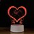 cheap Décor &amp; Night Lights-Heart Shape 3D Nightlight Night Light Creative Color-Changing with USB Port Valentine‘s Day USB 1 set