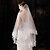 cheap Wedding Veils-Two-tier Lace Applique Edge Wedding Veil Fingertip Veils with Appliques / Pure Color 59.06 in (150cm) Tulle / Classic