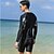 cheap Wetsuits &amp; Diving Suits-Men&#039;s Rashguard Swimsuit Two Piece Swimsuit Elastane Swimwear SPF50 UV Sun Protection Breathable High Elasticity Long Sleeve Swimming Surfing Snorkeling Patchwork Autumn / Fall Spring Summer