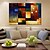 cheap Abstract Paintings-Oil Painting Hand Painted Horizontal Abstract Pop Art Vintage Traditional Rolled Canvas (No Frame)