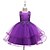 cheap Party Dresses-Girls&#039; Sleeveless Floral Solid Colored 3D Printed Graphic Dresses Active Cute Knee-length Polyester Dress Kids Toddler Regular Fit Mesh Beaded Layered
