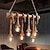 ieftine Design Cluster-Lampă cu pandantiv cu 6 lumini, 80 cm, cu led, design grup, lemn/bambus, lanț pentru sufragerie de țară/snur reglabil 110-120v 220-240v