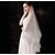 cheap Wedding Veils-Two-tier Lace Applique Edge Wedding Veil Fingertip Veils with Appliques / Pure Color 59.06 in (150cm) Tulle / Classic