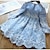 cheap Dresses-Kids Girls&#039; Dress Solid Colored Long Sleeve Mesh Embroidered Cute Polyester Knee-length 2-8 Years White Blue